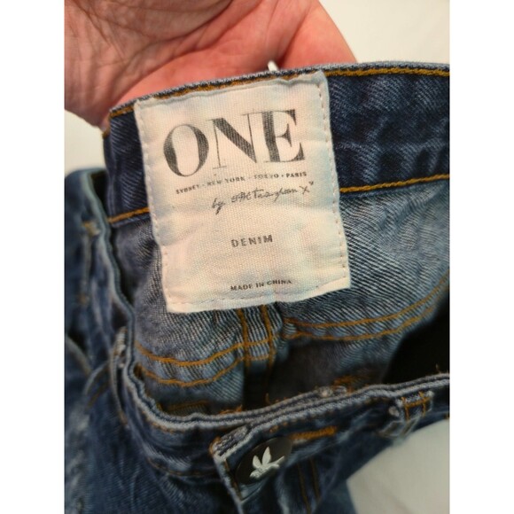 ONE X ONE TEASPOON FREEBIRD Skinny ZIPPER Ankle Jeans Distressed Ripped Size 22 - Picture 6 of 14